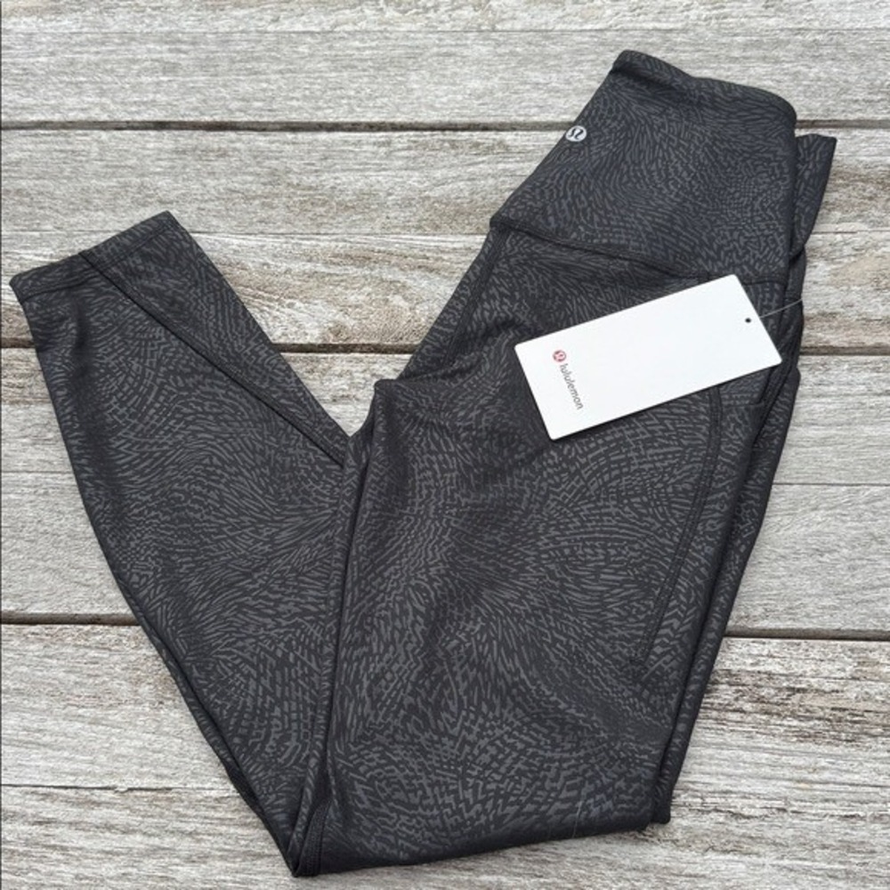 Lululemon Align High-Rise Pant with Pockets 25" Ripple Emboss Black Size 6 NWT